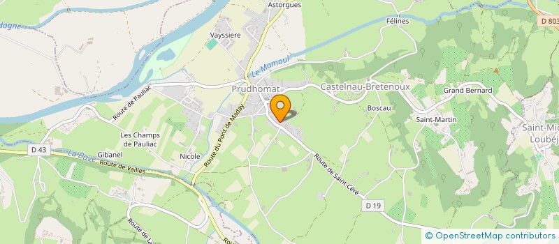 localisation de l'entreprise MONSIEUR GERARD PAGES  PRUDHOMAT