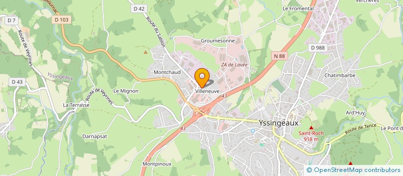 localisation de l'entreprise MONSIEUR GERARD TRIVIER  YSSINGEAUX