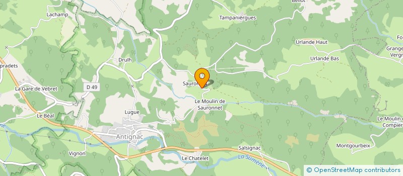 localisation de l'entreprise MONSIEUR GERAUD RAYNAL à ANTIGNAC