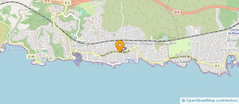 localisation de l'entreprise MONSIEUR GILBERT FINANCE à SAUSSET-LES-PINS