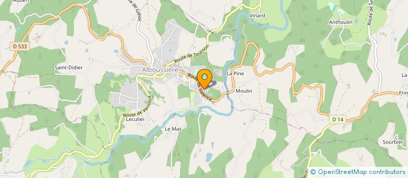 localisation de l'entreprise MONSIEUR GILBERT VAREILLE  ALBOUSSIERE