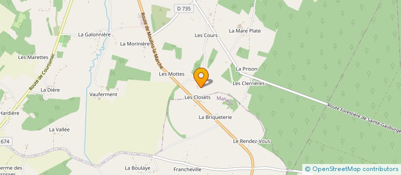 localisation de l'entreprise MONSIEUR GILLES RATTIER à STE GAUBURGE STE COLOMBE