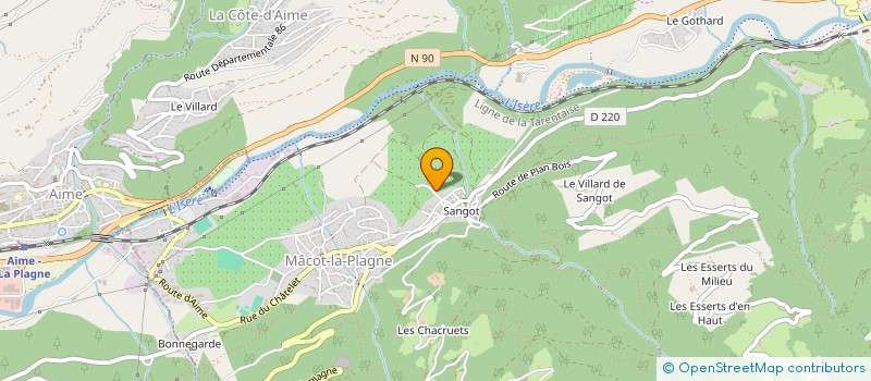 localisation de l'entreprise MONSIEUR GILLES SIMON  AIME-LA-PLAGNE