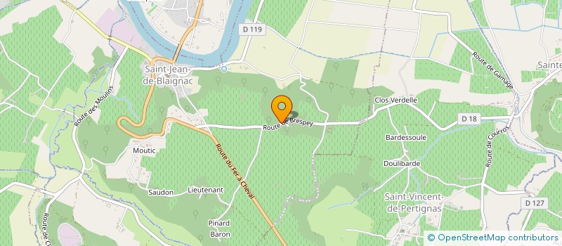 localisation de l'entreprise MONSIEUR GREGORY LALANDE  SAINT-JEAN-DE-BLAIGNAC