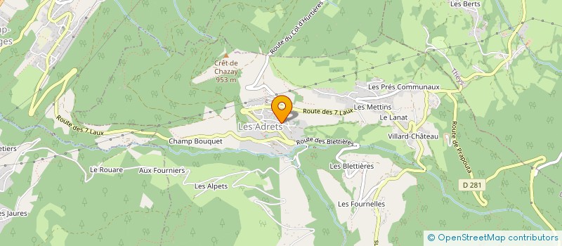 localisation de l'entreprise MONSIEUR GREGORY PLANCON  LES ADRETS