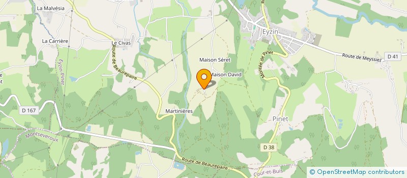 localisation de l'entreprise MONSIEUR GUIILAUME CLAVEL  EYZIN-PINET