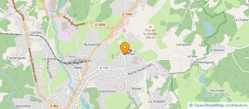 localisation de l'entreprise MONSIEUR GUILLAUME DECES  USSEL