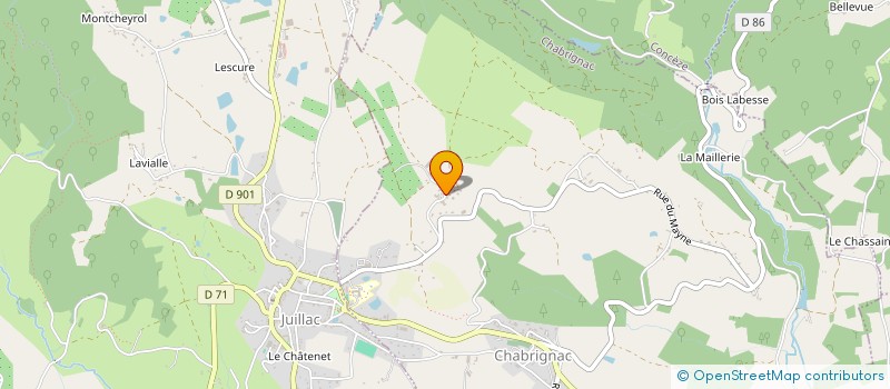 localisation de l'entreprise MONSIEUR GUILLAUME GOLFIER  CHABRIGNAC