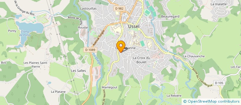 localisation de l'entreprise MONSIEUR GUILLAUME MARTIN à USSEL