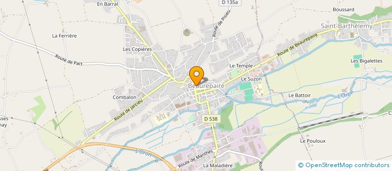 localisation de l'entreprise MONSIEUR GUILLAUME ORDRONNEAU  BEAUREPAIRE