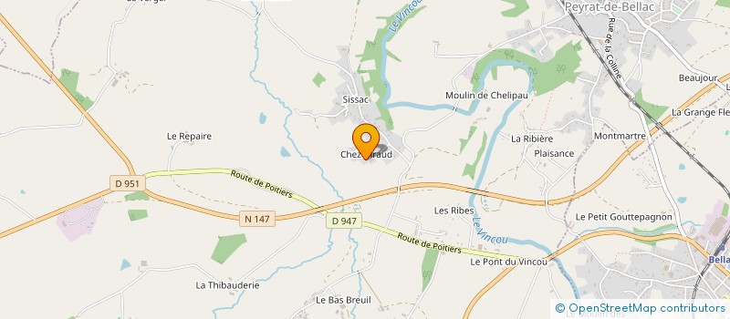 localisation de l'entreprise MONSIEUR GUILLAUME PINOT à PEYRAT-DE-BELLAC