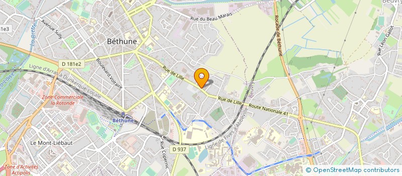 localisation de l'entreprise MONSIEUR GUILLAUME URBAIN  BETHUNE