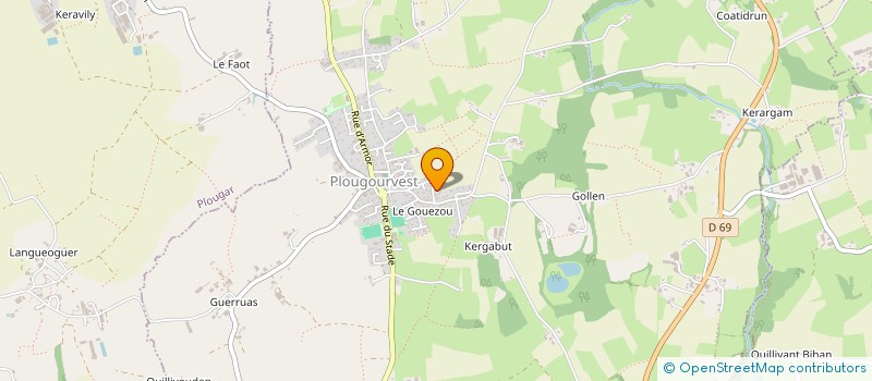 localisation de l'entreprise MONSIEUR GURVAN CAZUC  PLOUGOURVEST