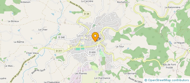 localisation de l'entreprise MONSIEUR GUY BONNAND à SAINT-MARTIN-EN-HAUT