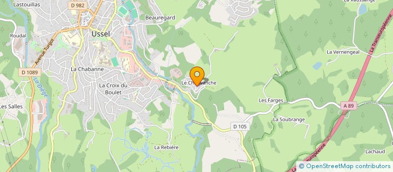localisation de l'entreprise MONSIEUR GUY DELCROS à USSEL