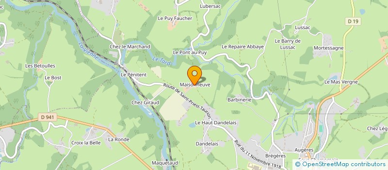 localisation de l'entreprise MONSIEUR GUY DOZIERE  SAINT-LEONARD-DE-NOBLAT