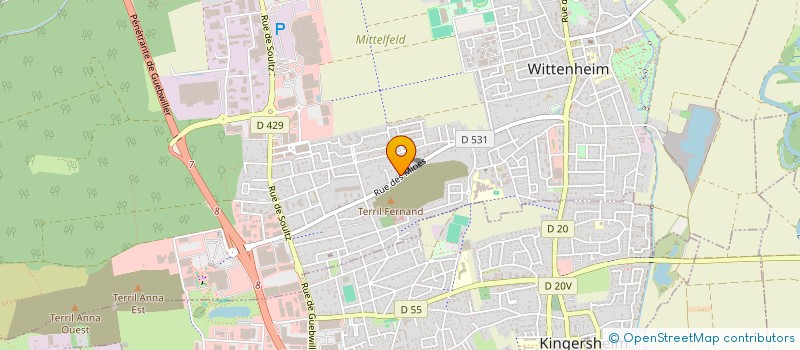 localisation de l'entreprise MONSIEUR GUY SCHERLEN  WITTENHEIM