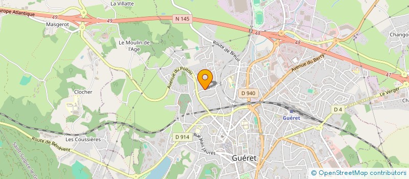 localisation de l'entreprise MONSIEUR GUY TEINTURIER à GUERET