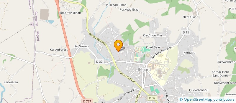 localisation de l'entreprise MONSIEUR GWENAEL CHAUVEL  BEGARD