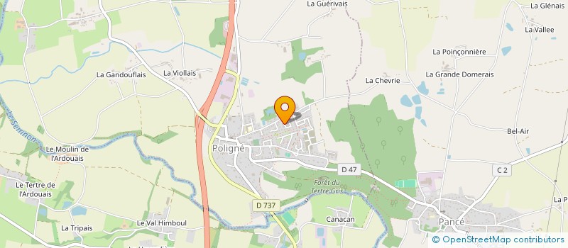 localisation de l'entreprise MONSIEUR GWENDAL CHALMEL  POLIGNE