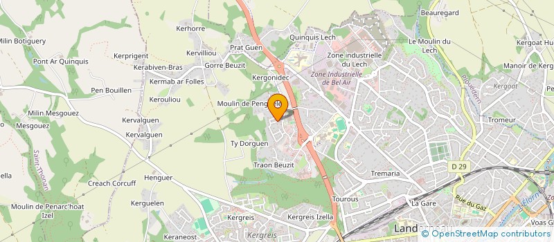 localisation de l'entreprise MONSIEUR GWENDAL LE LANN  LANDERNEAU