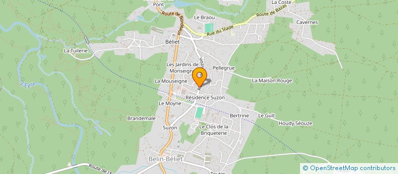 localisation de l'entreprise MONSIEUR HENRI BRUN  BELIN-BELIET