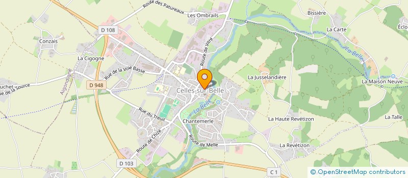 localisation de l'entreprise MONSIEUR HENRI PINTAULT  CELLES-SUR-BELLE