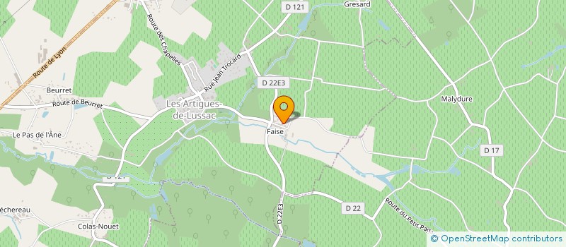 localisation de l'entreprise MONSIEUR HENRI RABILLER  LES ARTIGUES-DE-LUSSAC