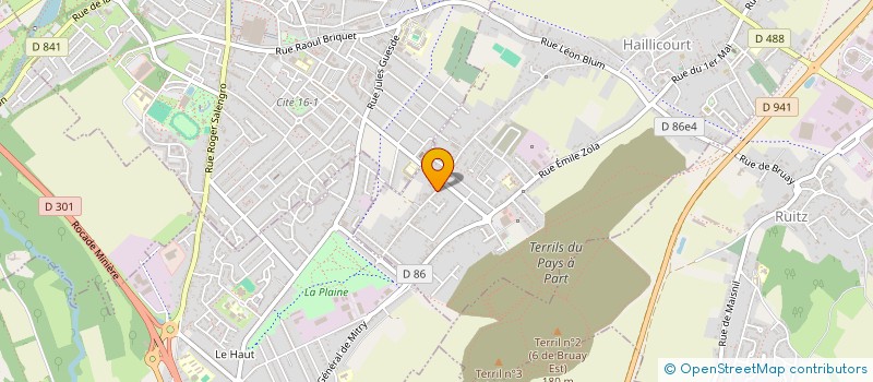 localisation de l'entreprise MONSIEUR HENRI SZELAG  HAILLICOURT