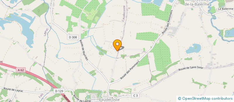 localisation de l'entreprise MONSIEUR HERVE BORDIEUX  CAUDECOSTE