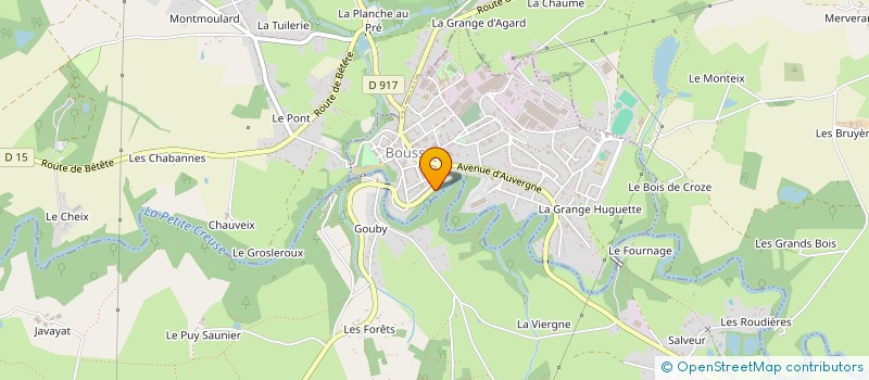 localisation de l'entreprise MONSIEUR HERVE BOULADE à BOUSSAC