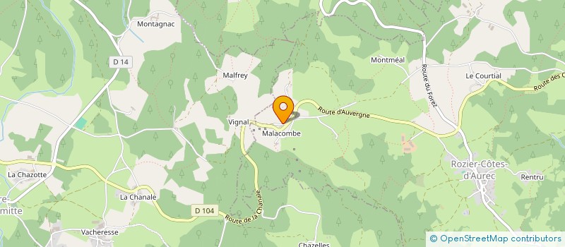 localisation de l'entreprise MONSIEUR HERVE COTTE  ROZIER COTES D'AUREC