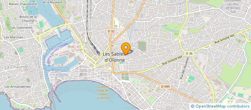 localisation de l'entreprise MONSIEUR HERVE KOBRINE  LES SABLES D'OLONNE