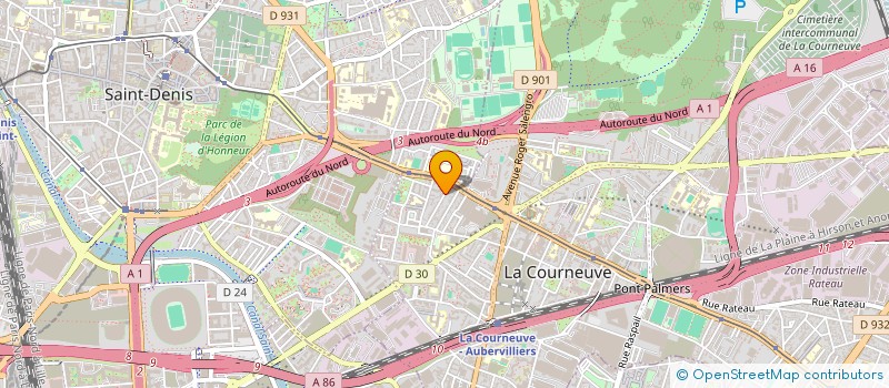 localisation de l'entreprise MONSIEUR HOUSSEYNOU DIOUF à LA COURNEUVE