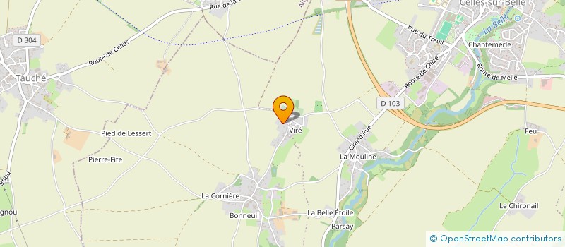 localisation de l'entreprise MONSIEUR HUBERT BARRE  CELLES-SUR-BELLE