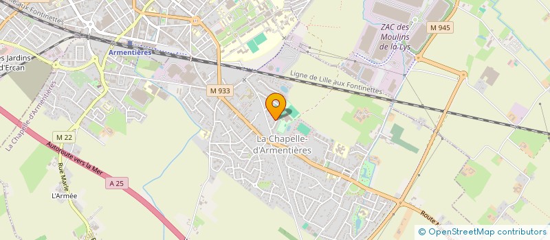 localisation de l'entreprise MONSIEUR HUBERT BEVE  LA CHAPELLE-D'ARMENTIERES