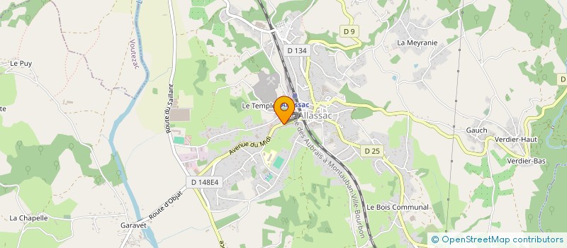 localisation de l'entreprise MONSIEUR HUBERT BORDEAU à ALLASSAC
