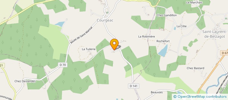 localisation de l'entreprise MONSIEUR HUBERT DAMPERAT  COURGEAC