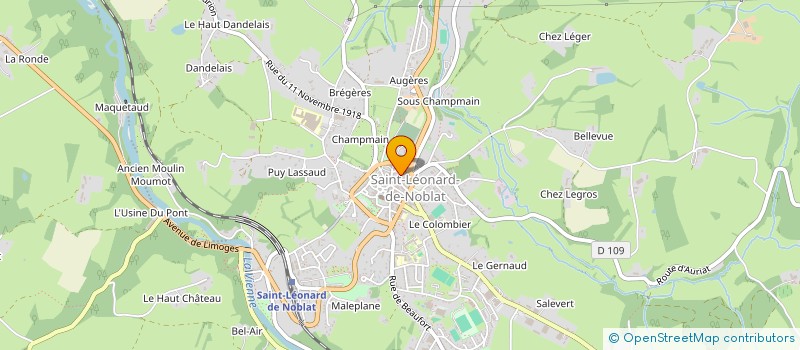 localisation de l'entreprise MONSIEUR HUBERT DUGENY  SAINT-LEONARD-DE-NOBLAT