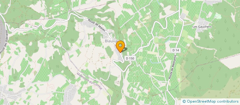 localisation de l'entreprise MONSIEUR HUBERT JEAN  BLAUVAC