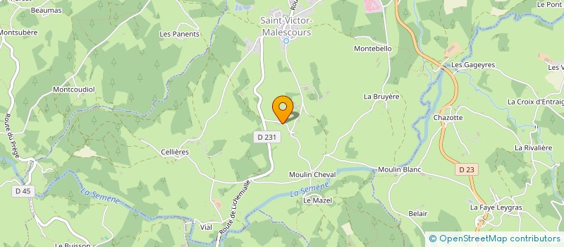 localisation de l'entreprise MONSIEUR HUBERT MONTCHALIN  SAINT-VICTOR-MALESCOURS