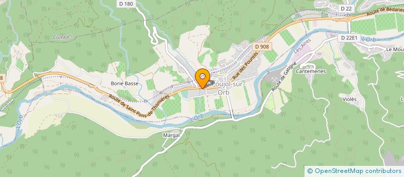 localisation de l'entreprise MONSIEUR HUBERT ROUSSEL à LE POUJOL-SUR-ORB