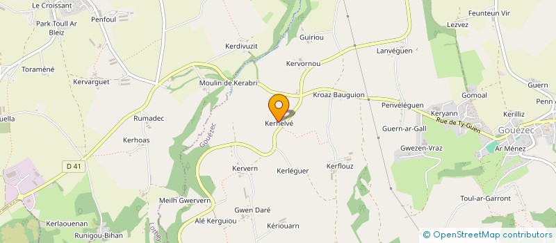 localisation de l'entreprise MONSIEUR HUBERT YAOUANC  GOUEZEC