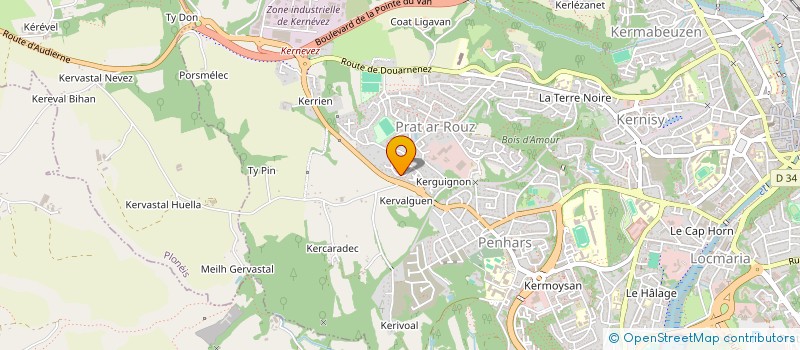 localisation de l'entreprise MONSIEUR HUGO BARRE  QUIMPER