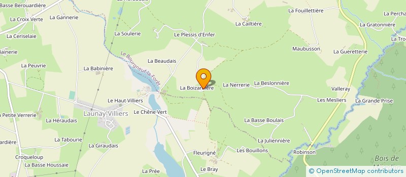 localisation de l'entreprise MONSIEUR HUGO PLANCHAIS à LE BOURGNEUF-LA-FORET