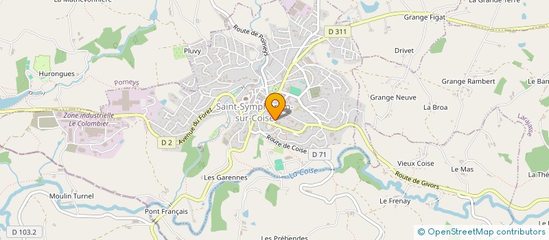 localisation de l'entreprise MONSIEUR HUGUES BECHINAT  SAINT-SYMPHORIEN-SUR-COISE