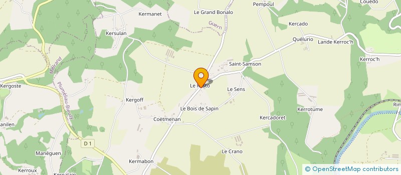 localisation de l'entreprise MONSIEUR HUGUES LE DORZE  PLUMELIAU-BIEUZY