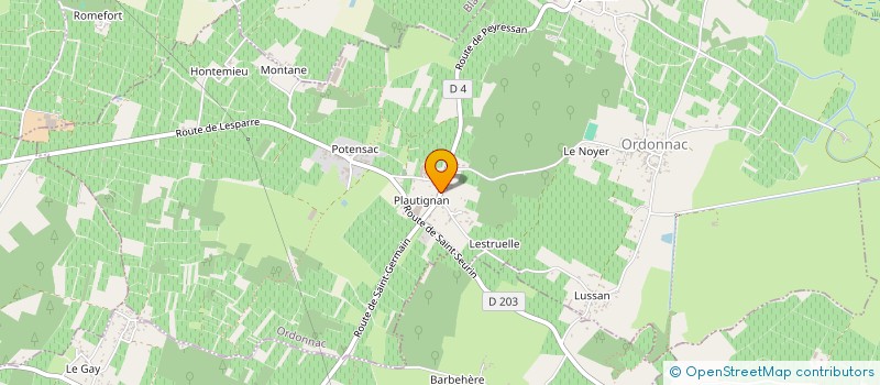 localisation de l'entreprise MONSIEUR JACKY LAMARQUE  ORDONNAC