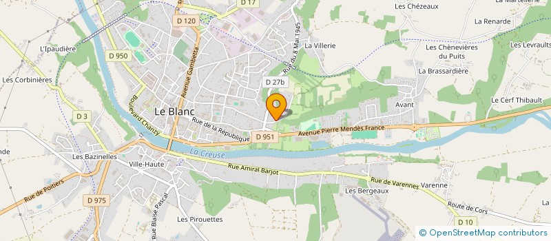localisation de l'entreprise MONSIEUR JACQUES PETIAUD à LE BLANC