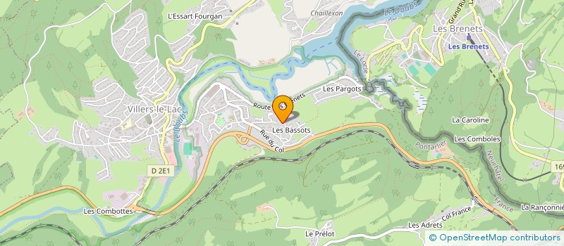 localisation de l'entreprise MONSIEUR JACQUES RENAUD-BEZOT  VILLERS-LE-LAC